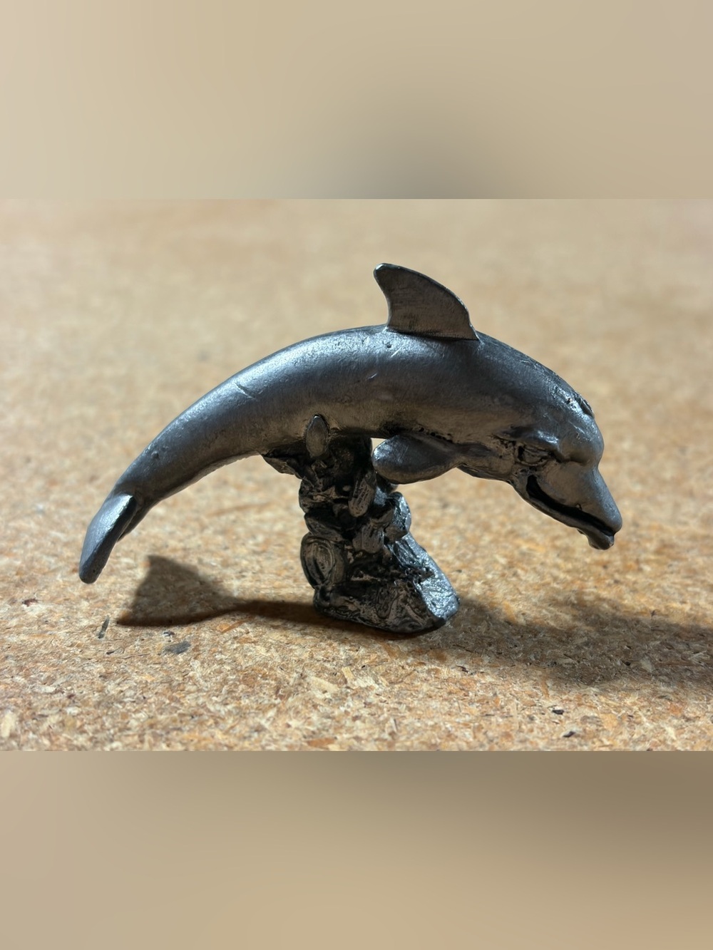 Vintage Michael Ricker Pewter Dolphin Figurine Miniature Nautical Sea Life Art